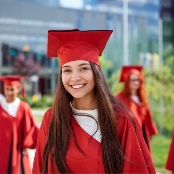 Student celebrating graduation